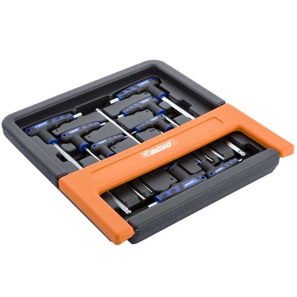 Juego de 8 llaves Allen con mango y soporte Boxo — 2