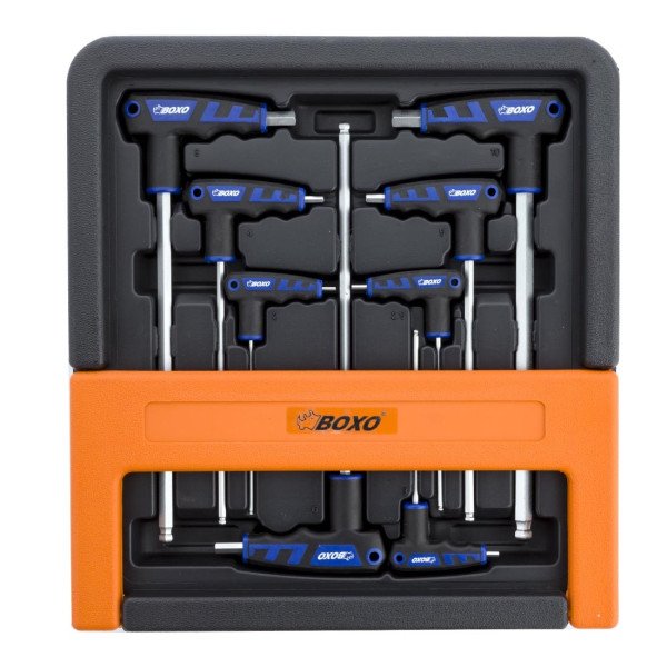 Juego de 8 llaves Allen con mango y soporte Boxo — 4